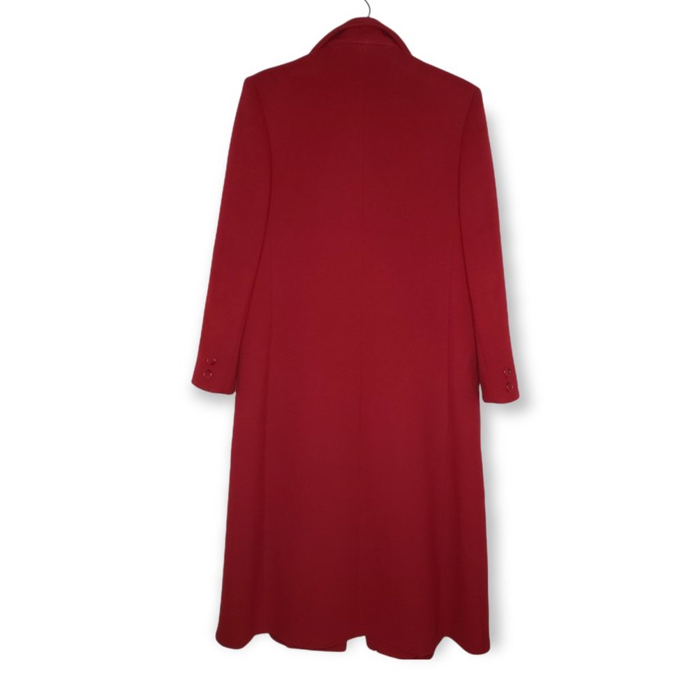 J.G. Hook Vintage Red Wool Double Breasted Trench Coat L - Picture 2 of 10
